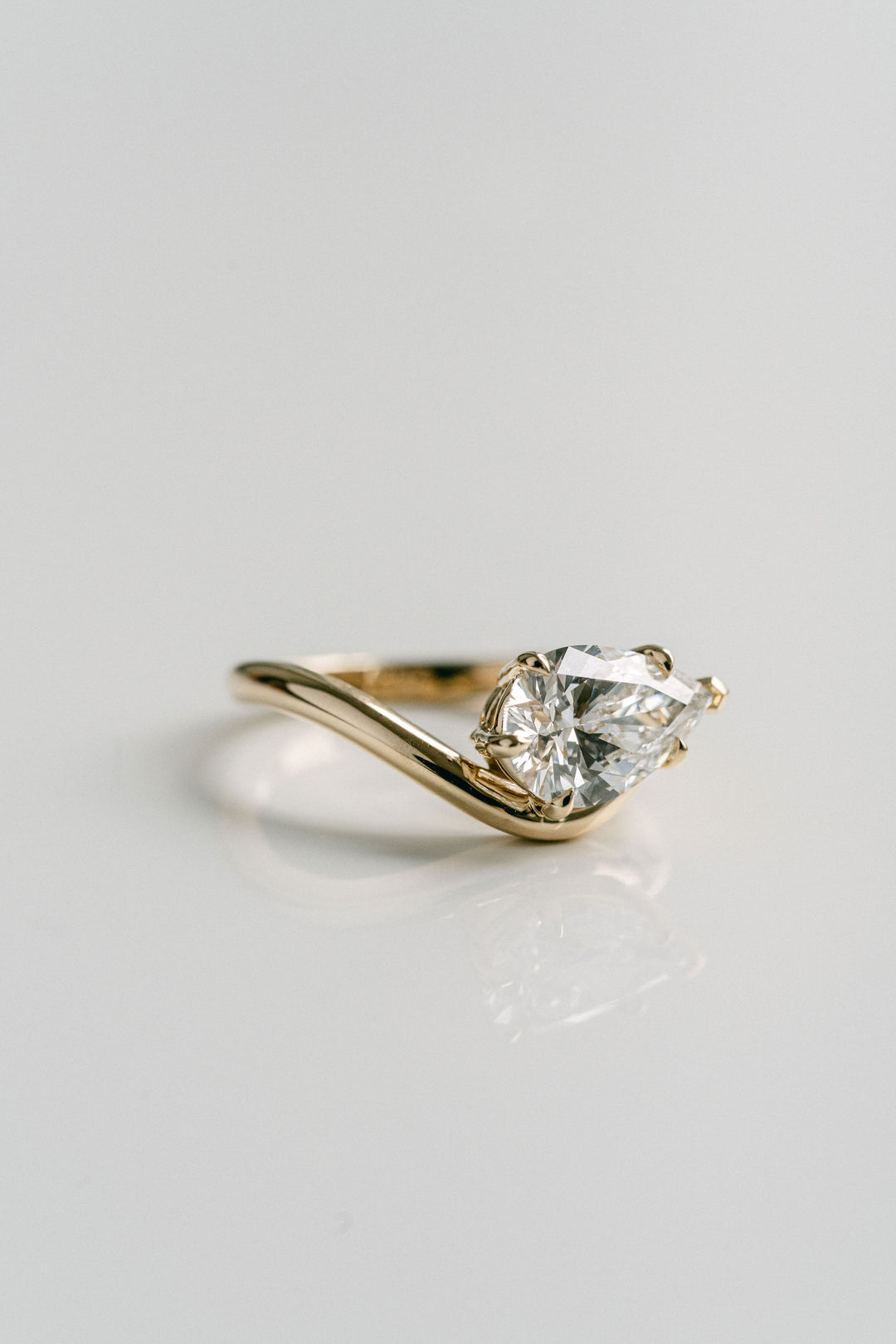 Pear Shape Diamond Allegro Ring, 14k Yellow Gold - Cavalier Spring Bridal 2024