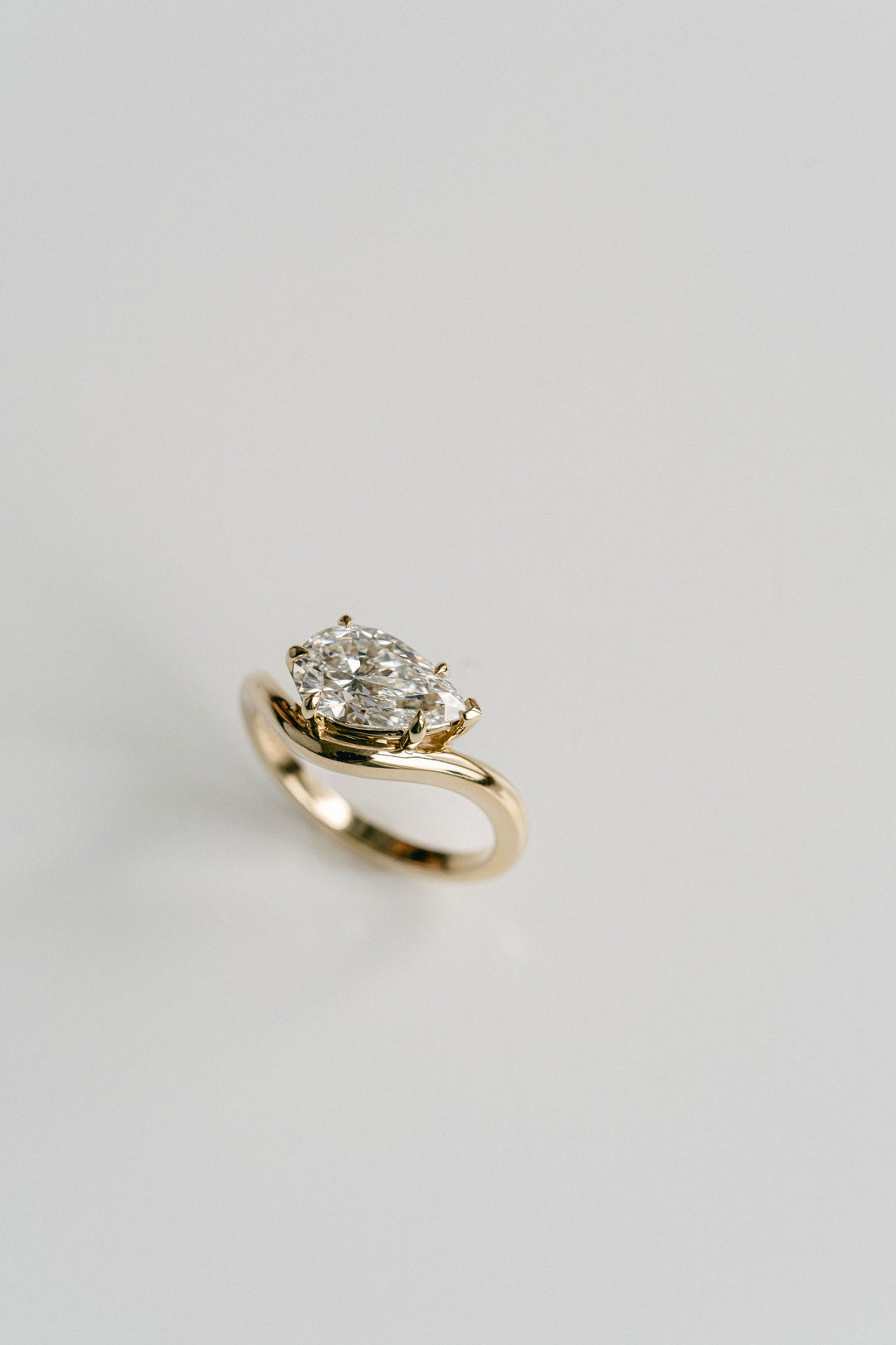 Pear Shape Diamond Allegro Ring, 14k Yellow Gold - Cavalier Spring Bridal 2024