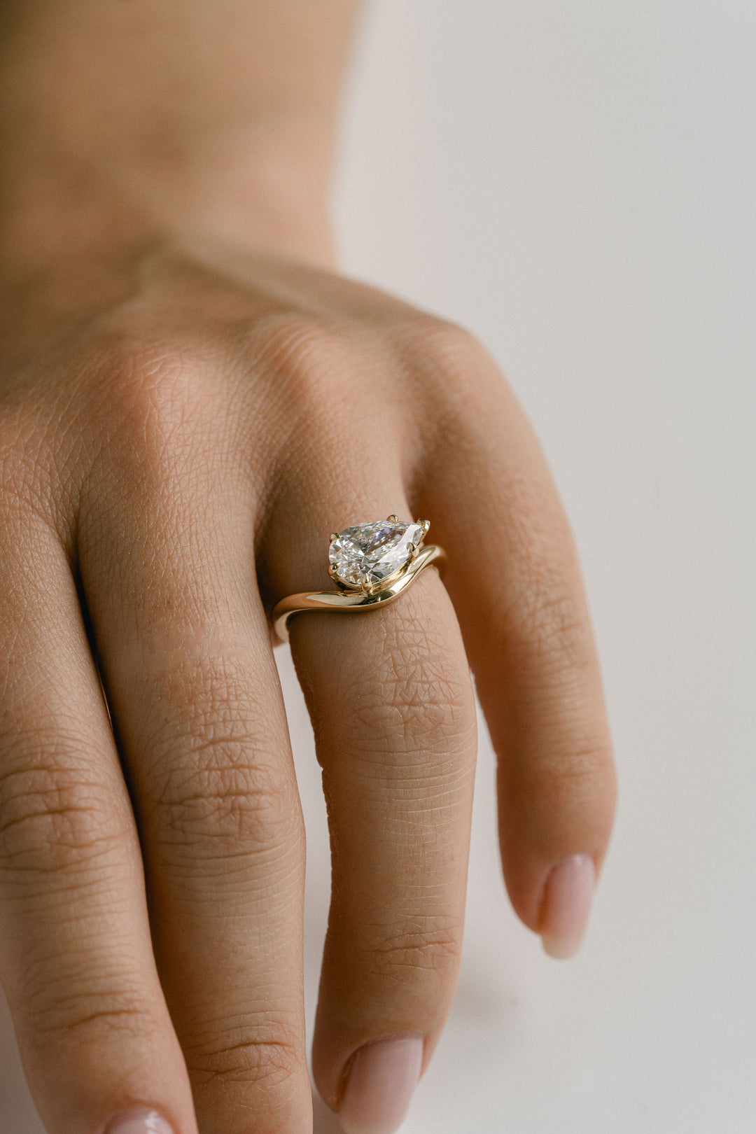 Pear Shape Diamond Allegro Ring, 14k Yellow Gold - Cavalier Spring Bridal 2024
