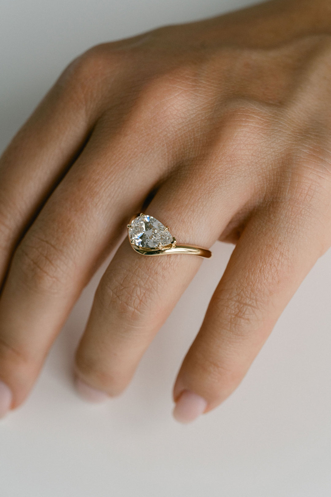 Pear Shape Diamond Allegro Ring, 14k Yellow Gold - Cavalier Spring Bridal 2024