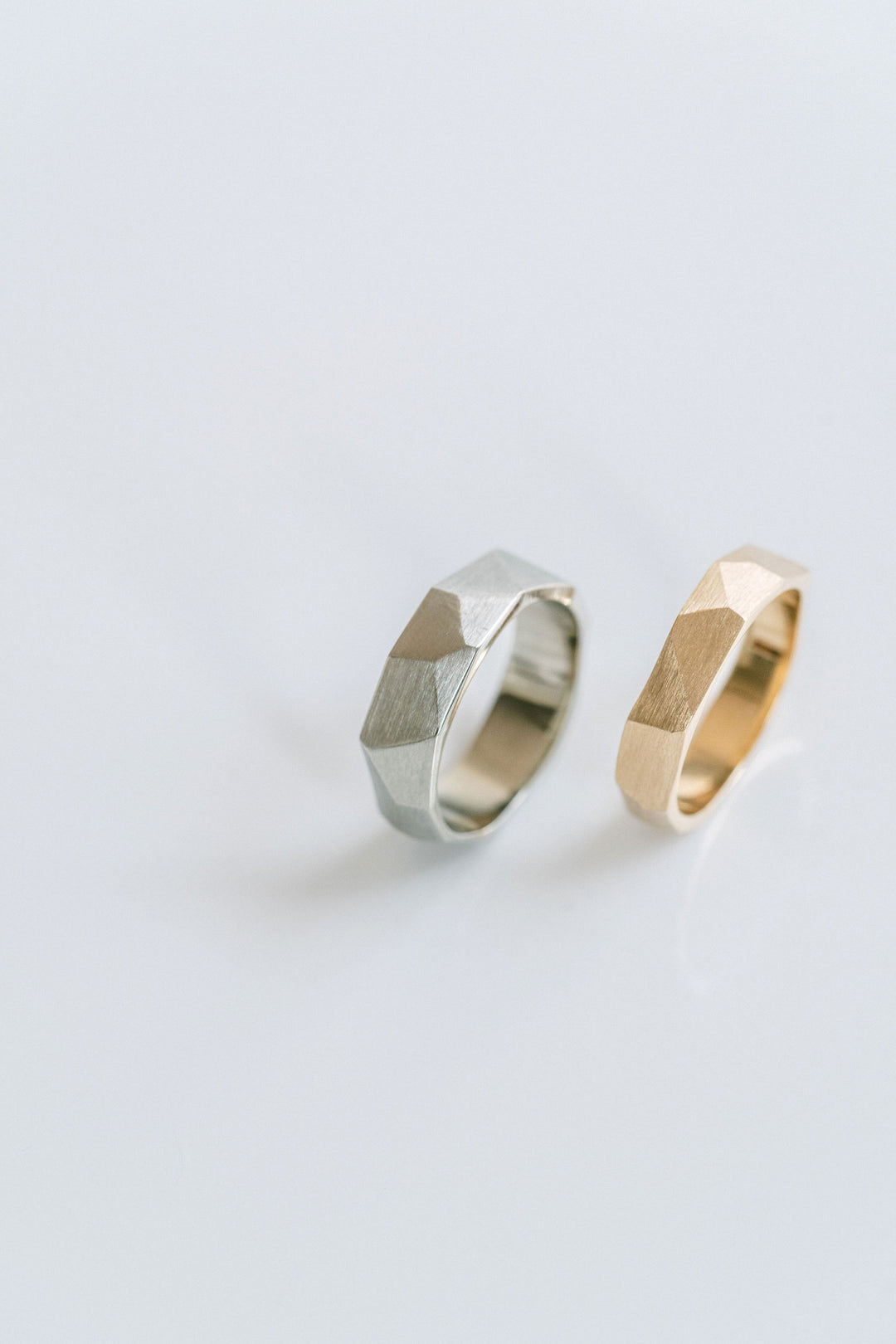 Brushed Faceted Mens Band