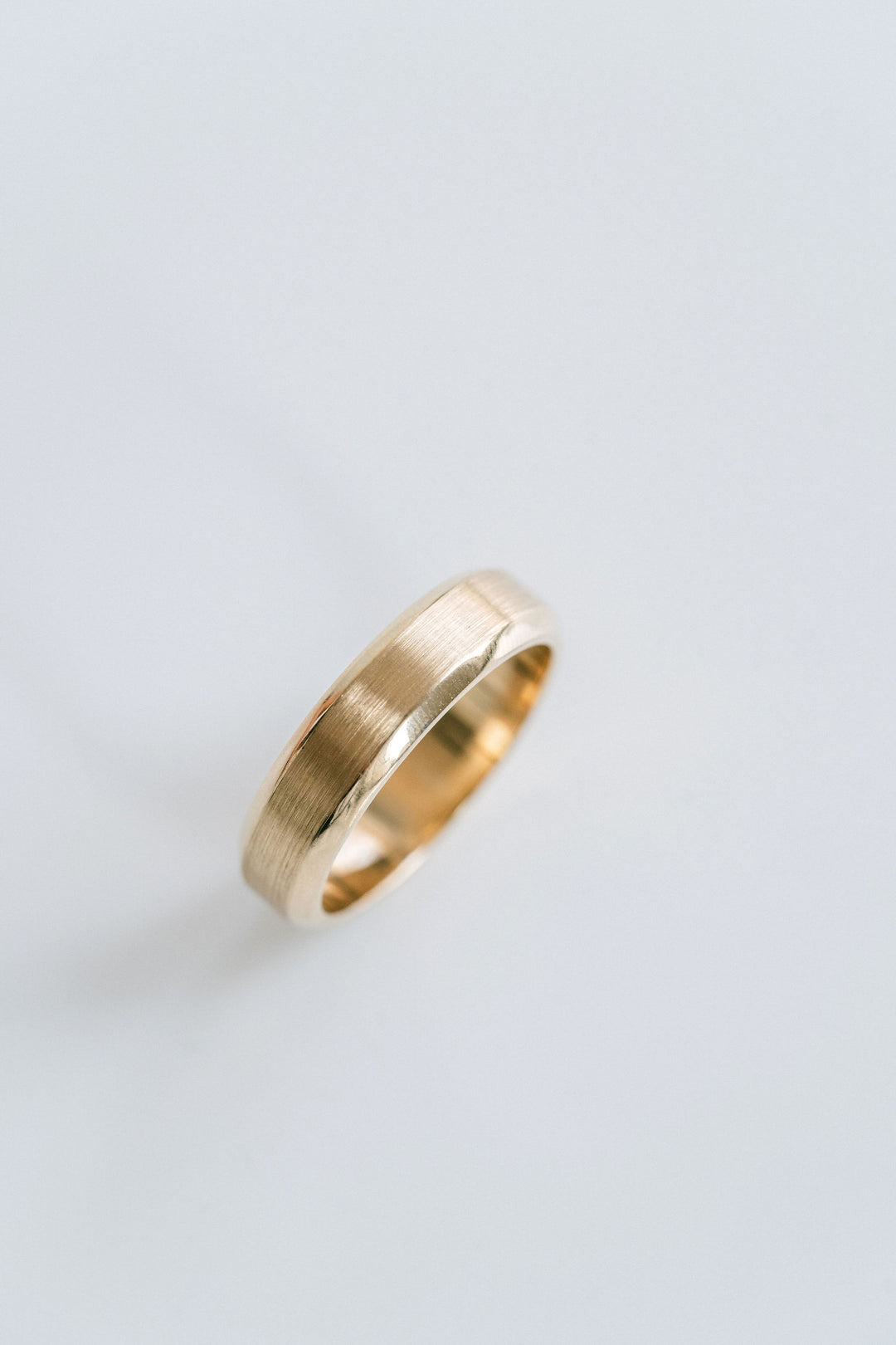 Brushed Flat Mens Band With Bevel Edge