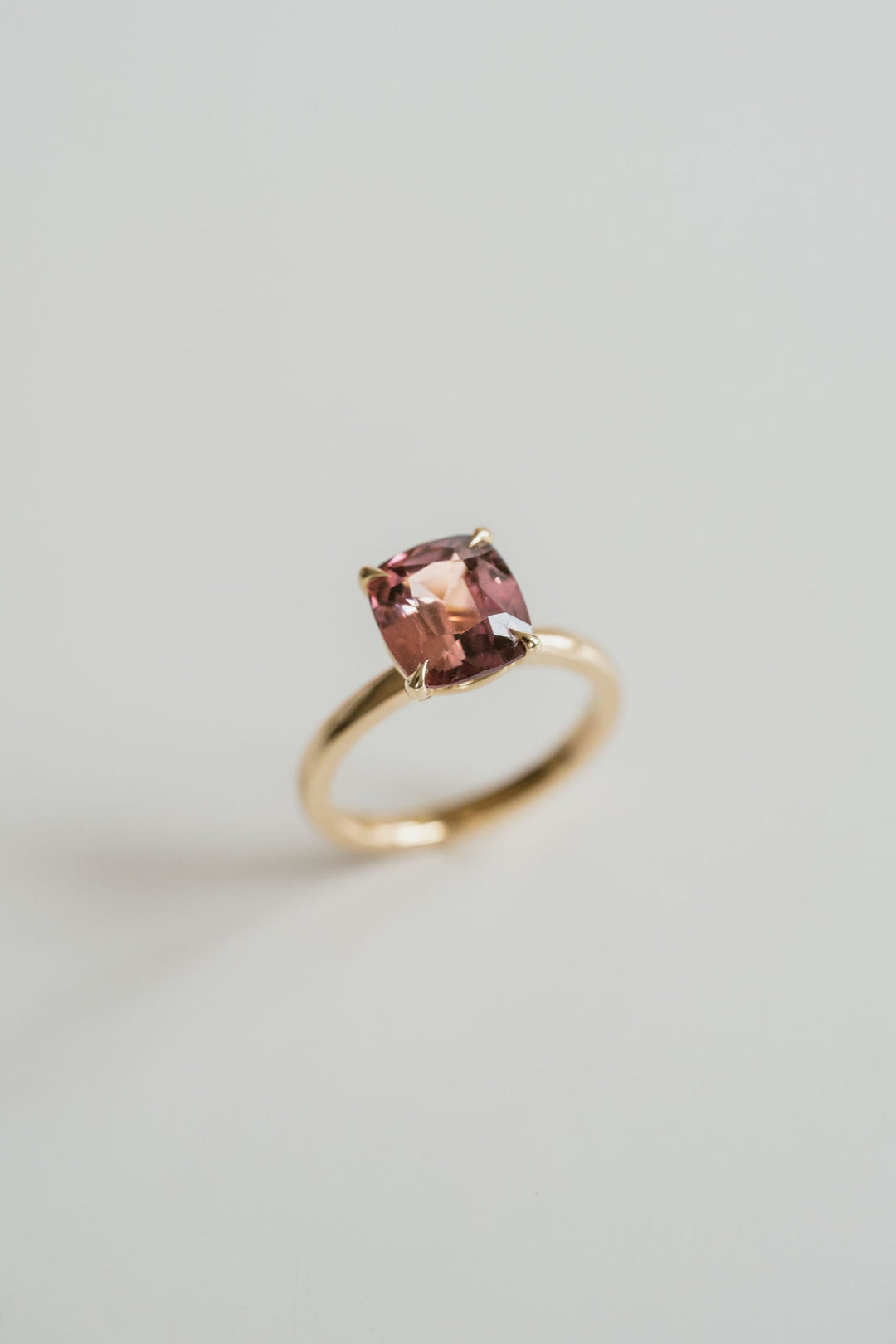 Cushion Cut Padparadscha Sapphire Solitaire