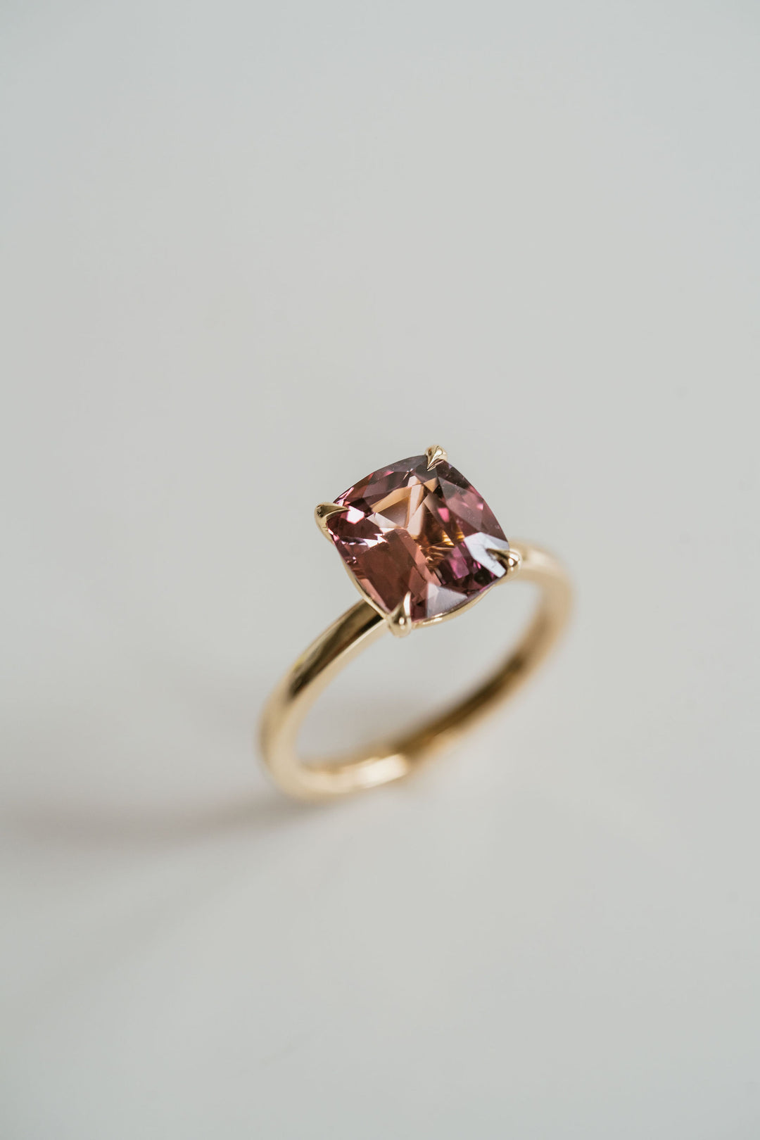 Cushion Cut Padparadscha Sapphire Solitaire