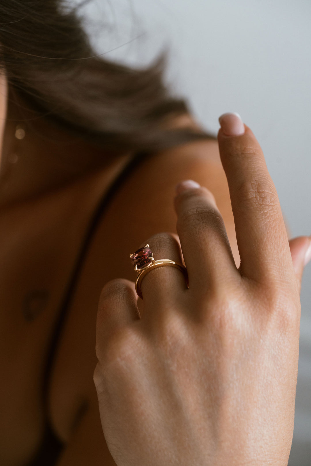 Cushion Cut Padparadscha Sapphire Solitaire