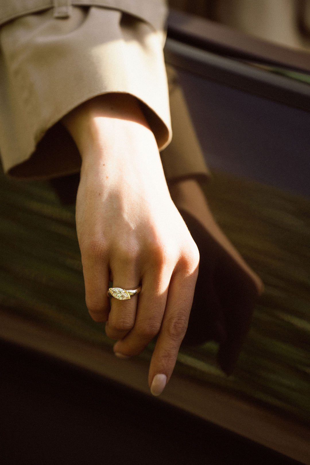 Marquise Cut Diamond East-West Cruise Ring