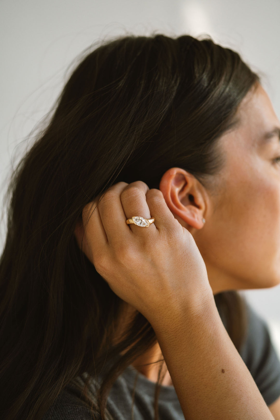 Marquise Cut Diamond East-West Cruise Ring