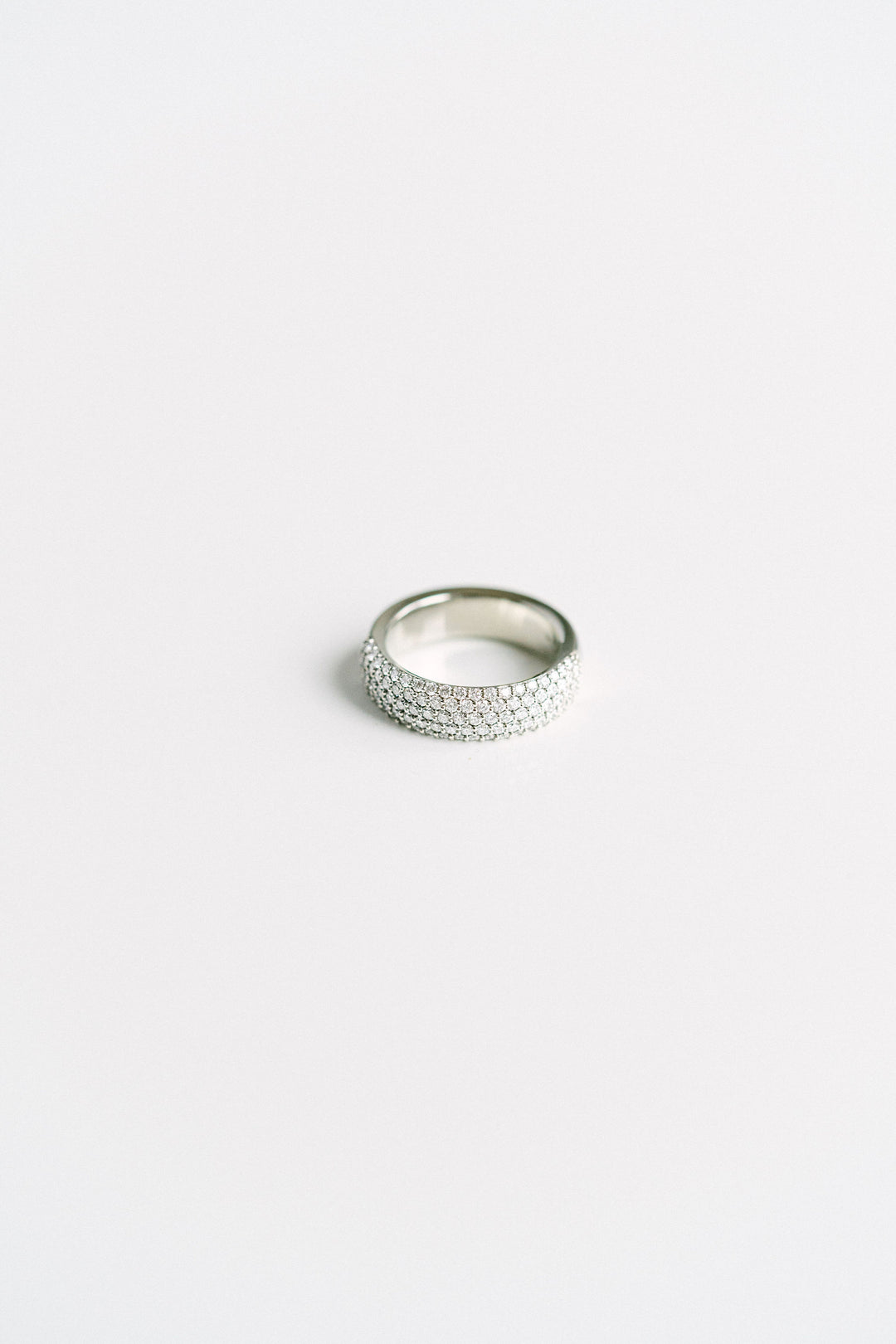 Chunky Diamond Micropavé Band, Solid Gold