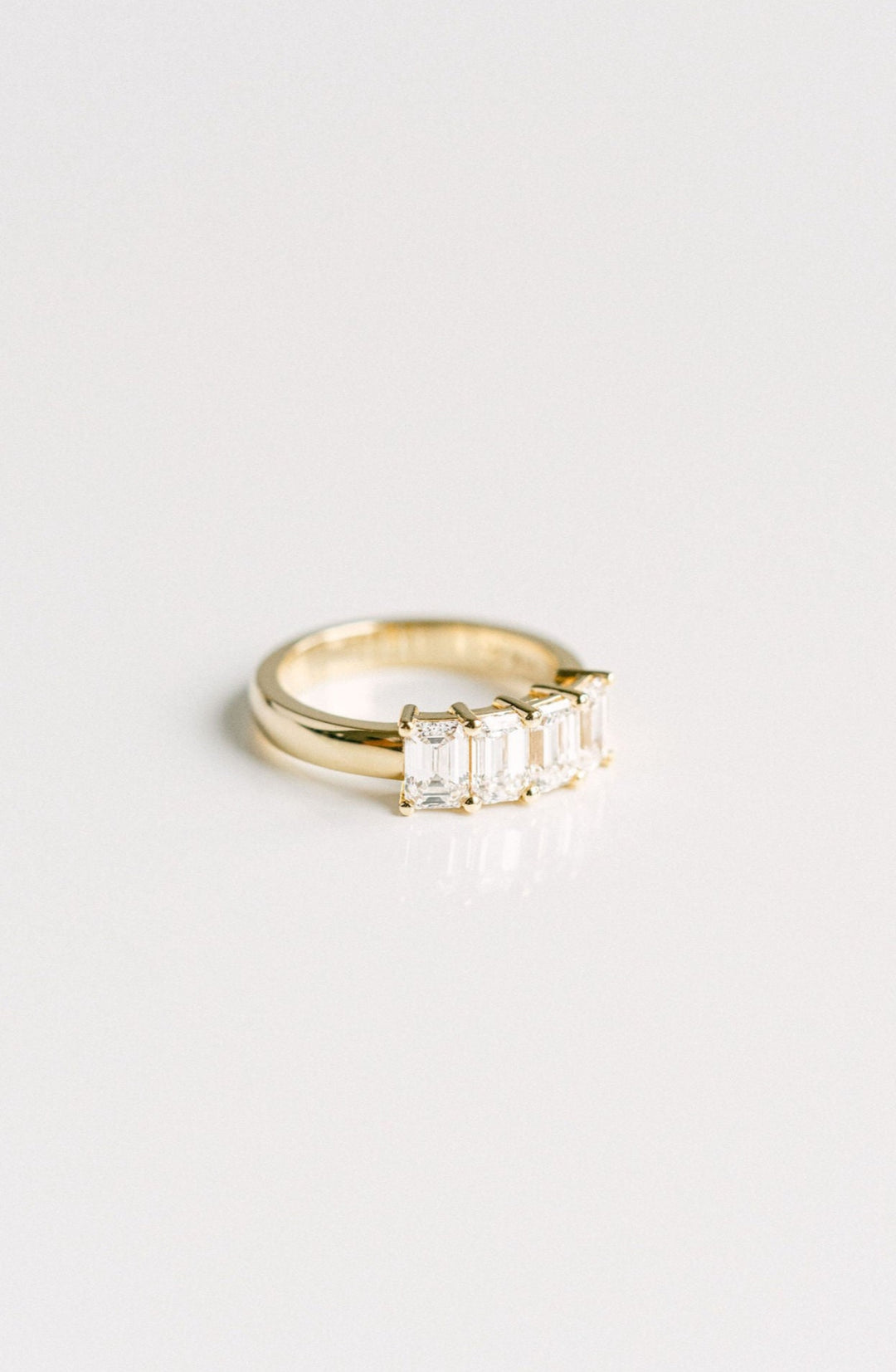 2.04ctw 4 Stone Emerald Cut Diamond Band 14k Yellow Gold