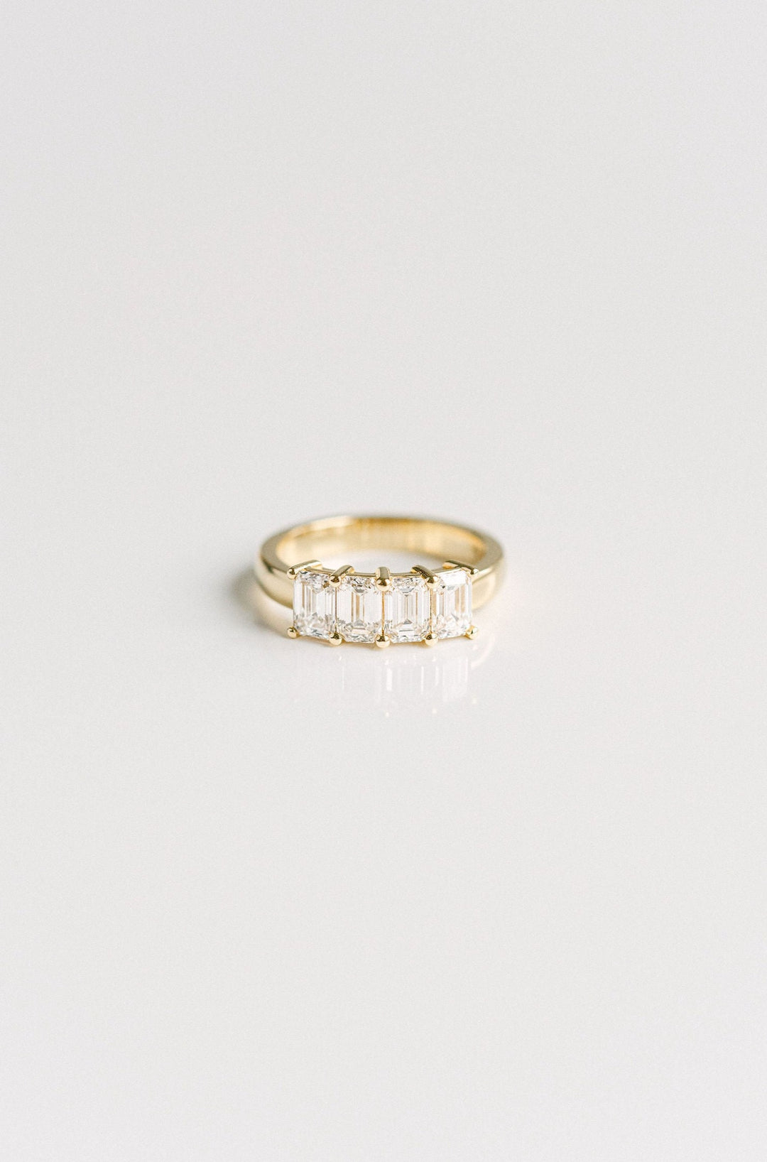 2.04ctw 4 Stone Emerald Cut Diamond Band 14k Yellow Gold