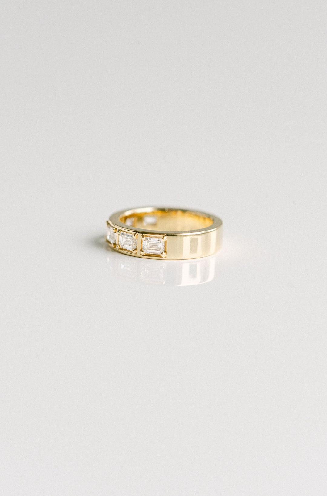 1.50ctw East-West Framed Emerald Cut Diamond Band 14k Yellow Gold