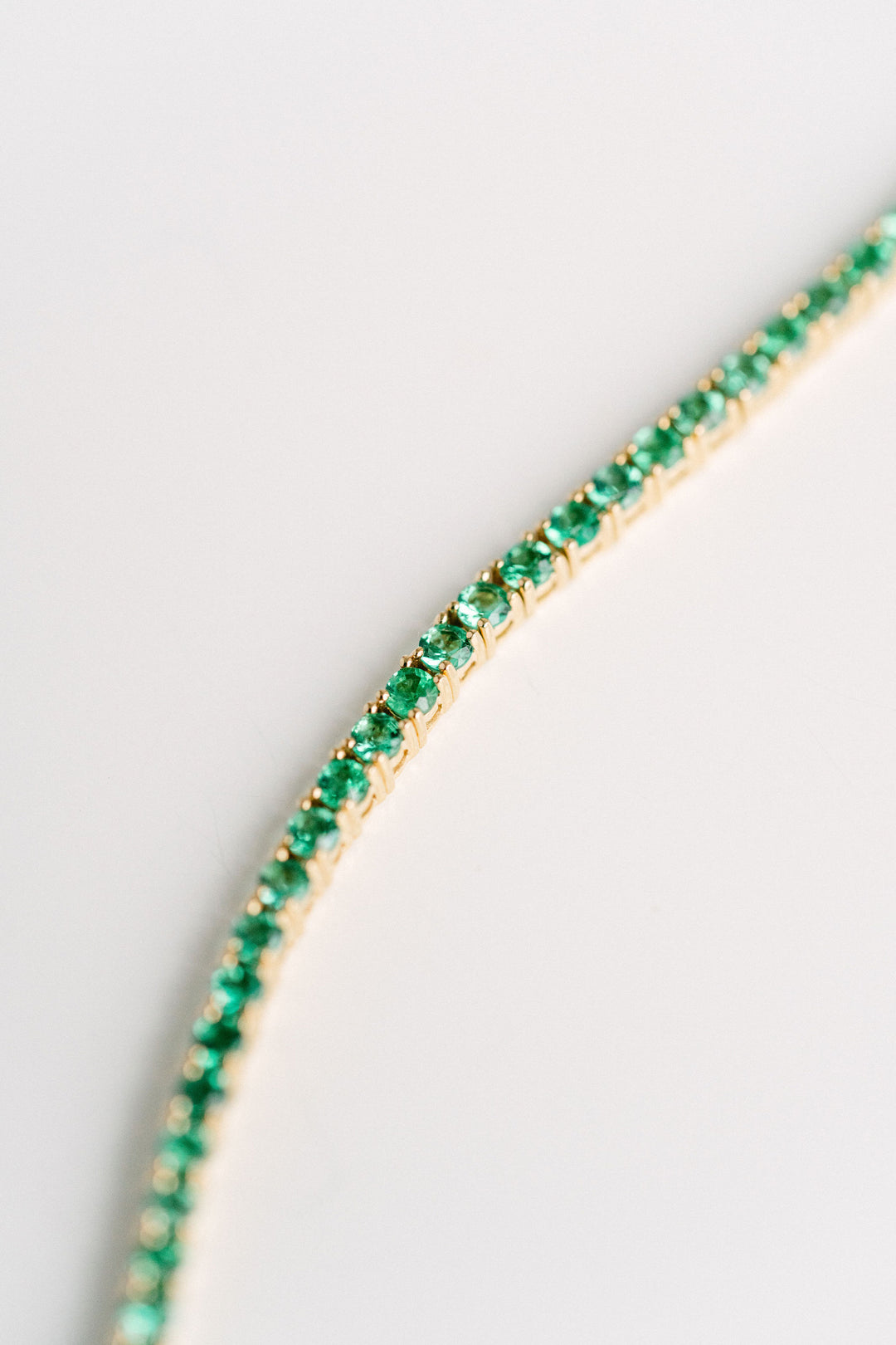 2.00ctw. Round Colombian Emerald Tennis Bracelet, 14k Yellow Gold