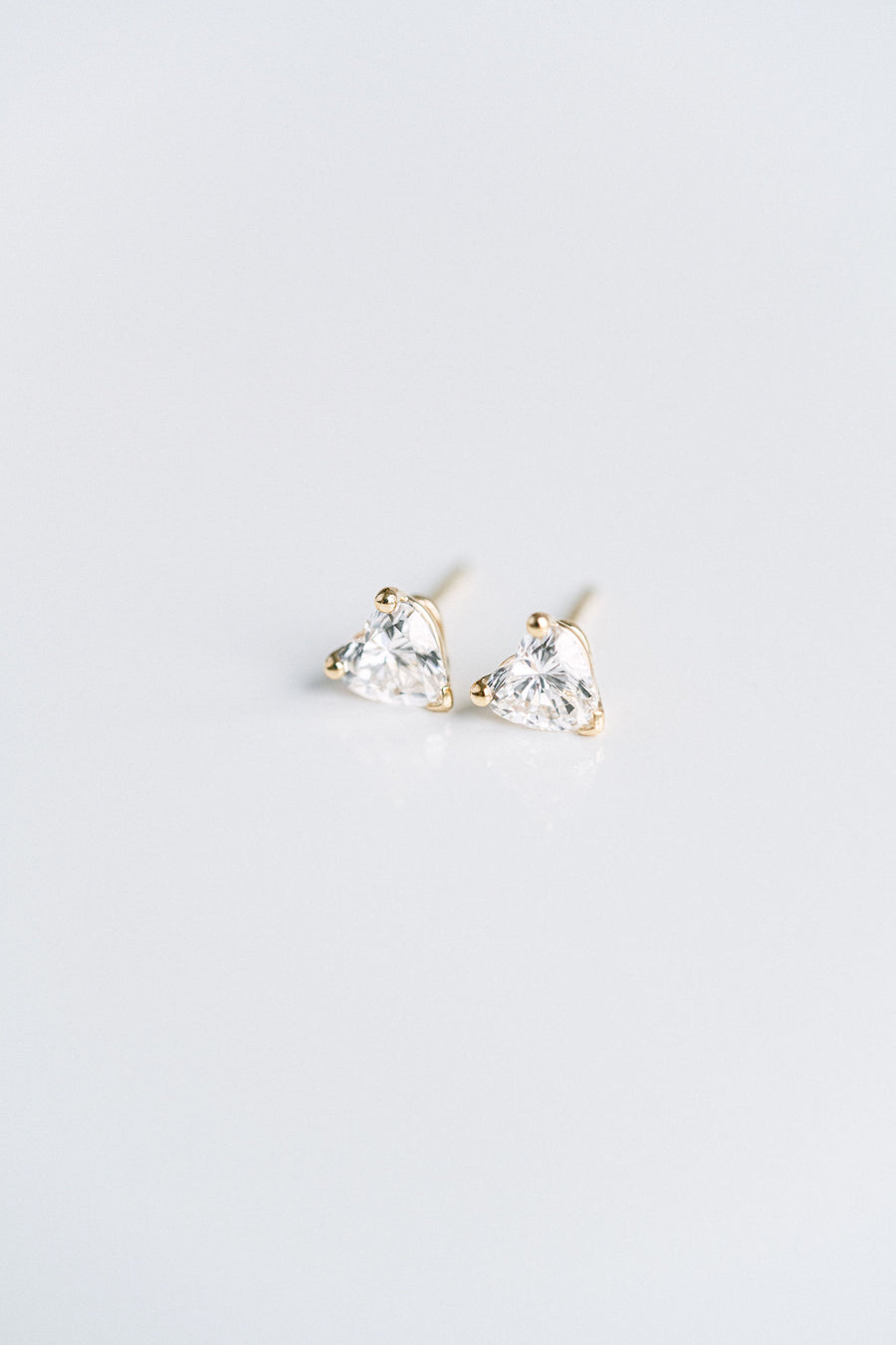0.87ctw. Heart Shape Lab Diamond Studs, 14k Yellow Gold