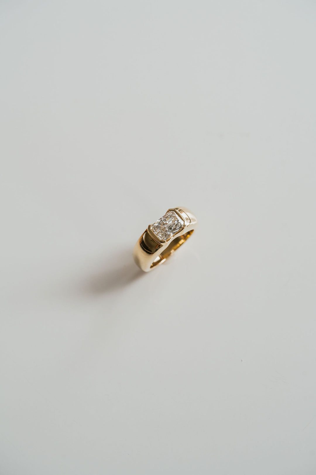 Radiant Cut Diamond East-West Half Bezel Haven Ring