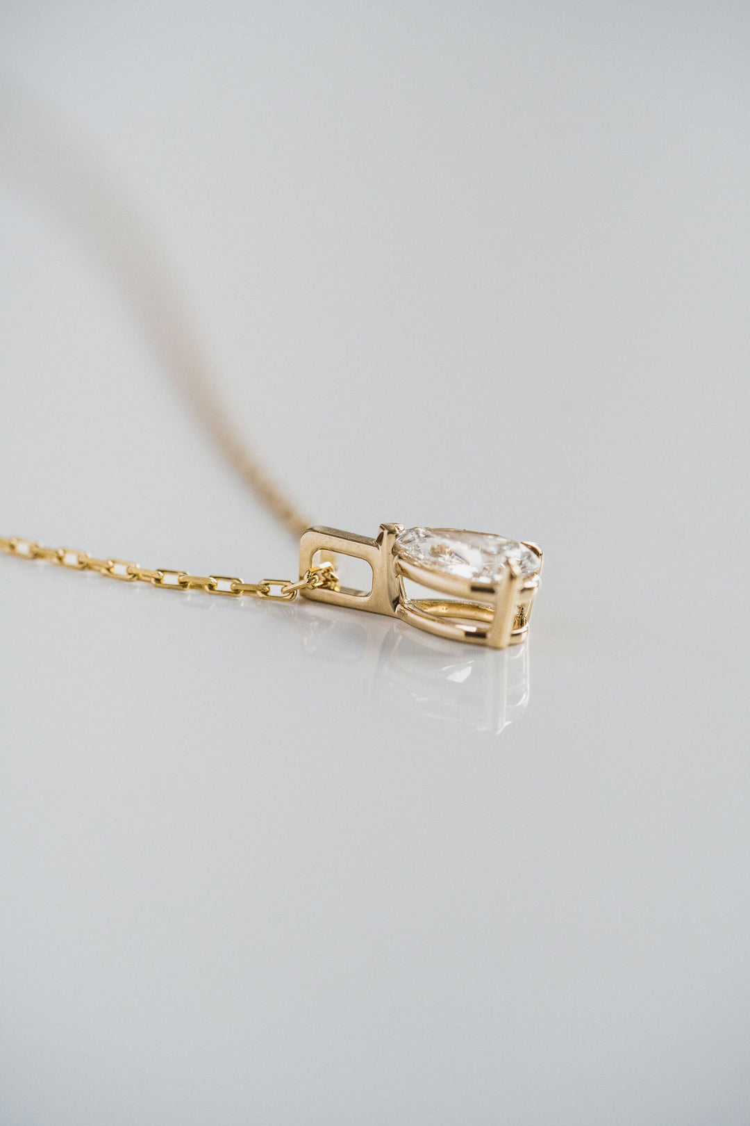 Pear Shape Diamond Solitaire Box Pendant