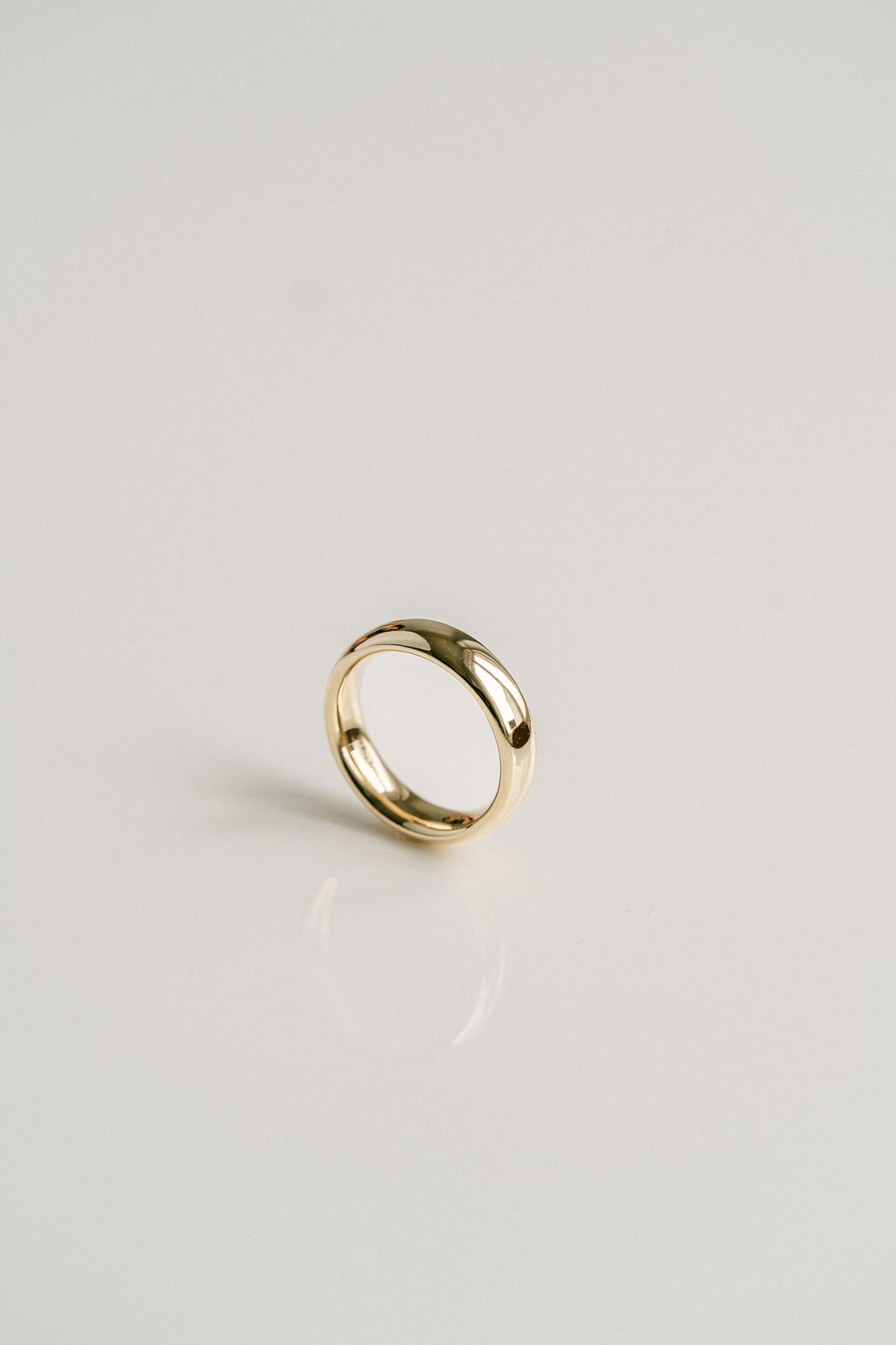 Rounded Heavy Mens Band, 14k Yellow Gold