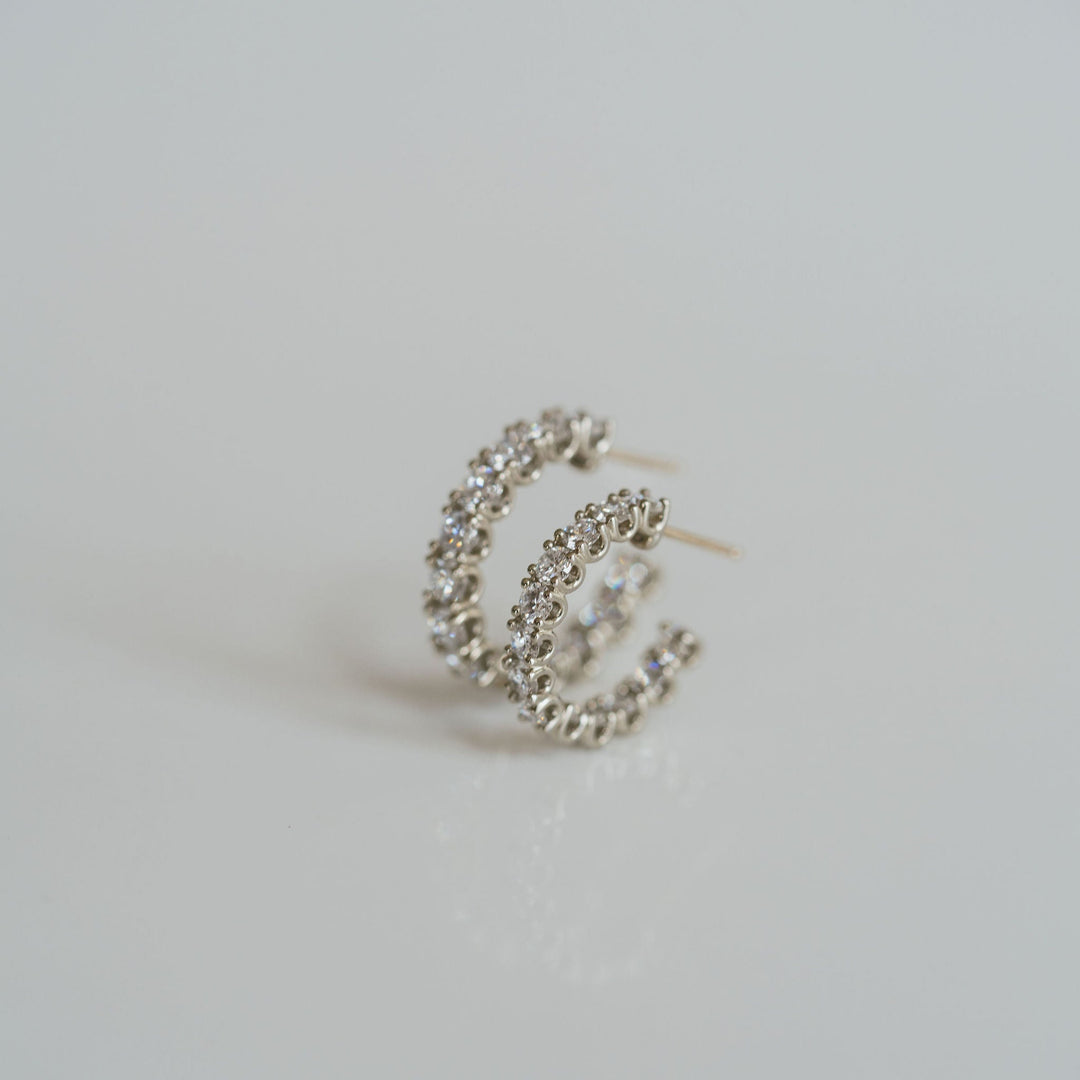 Round Brilliant Diamond Dahlia Hoops