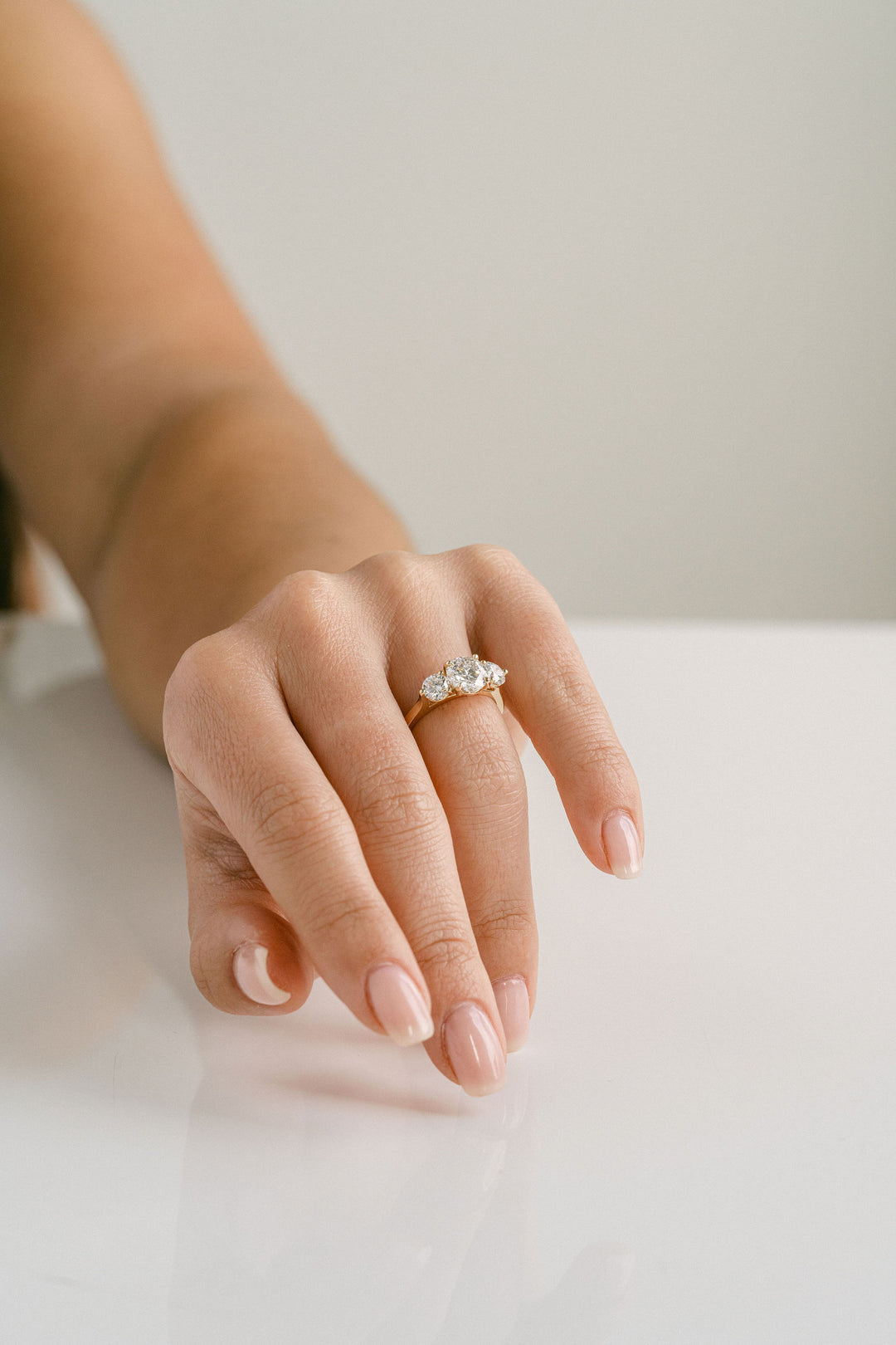 Round Brilliant Diamond Engagement Ring With Round Accents, 14k Yellow Gold