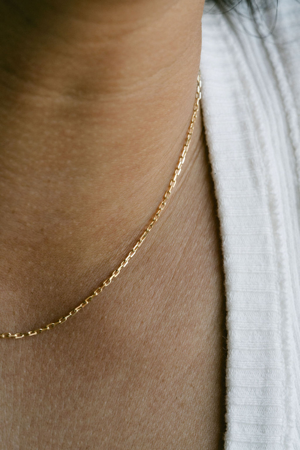 Solid Gold Cable Chain 18"