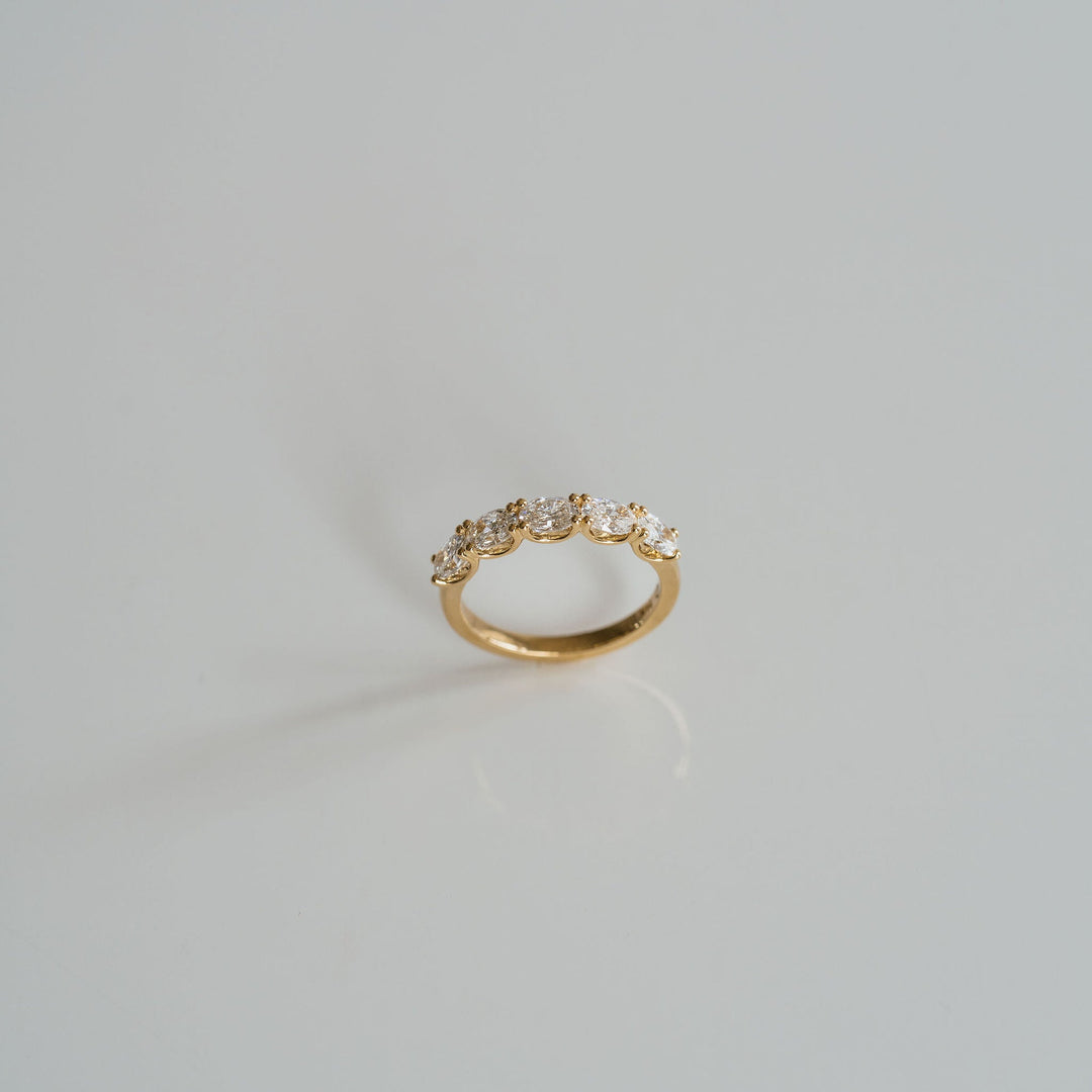 Oval East-West Diamond Dahlia Band
