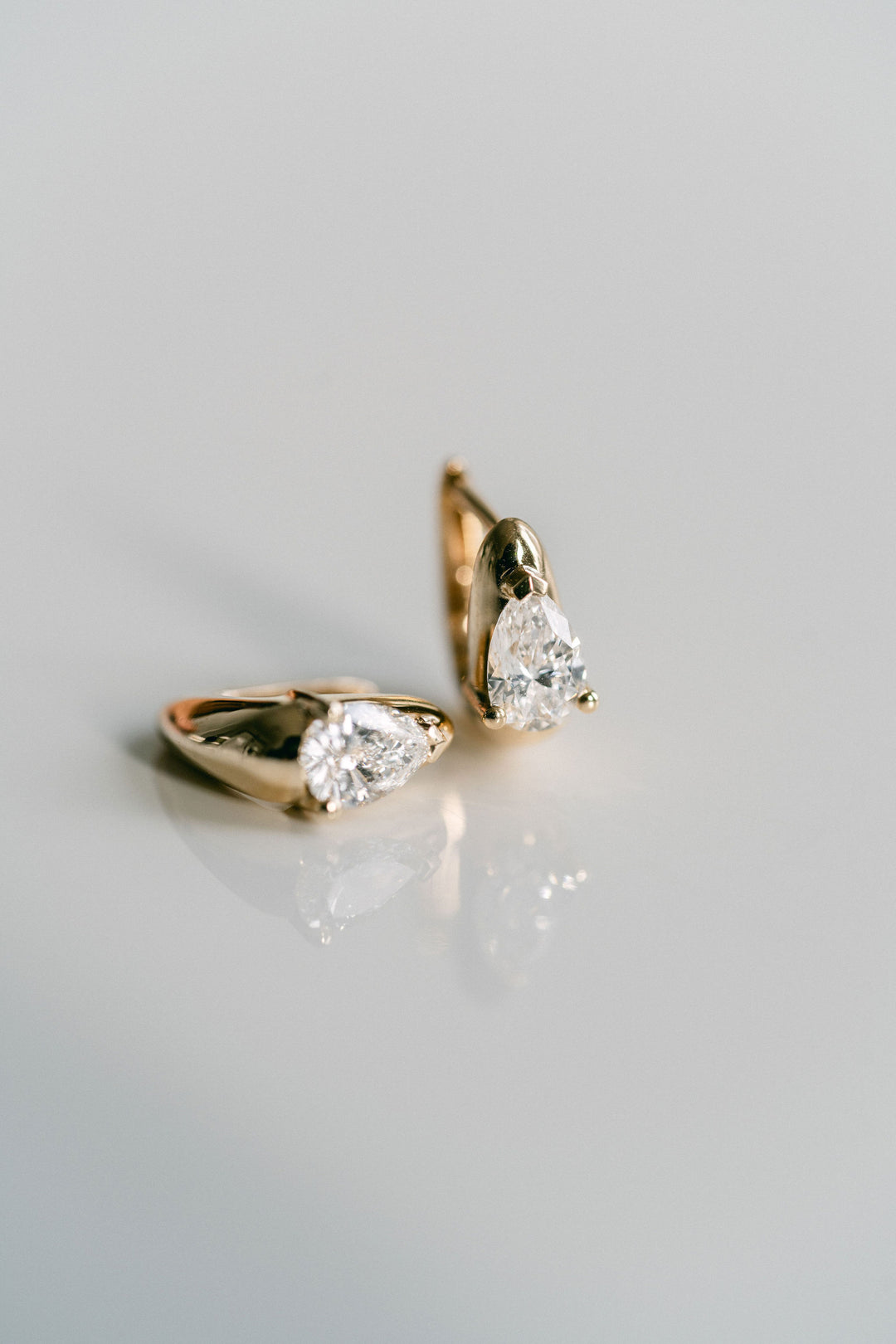 Pear Shape Diamond Huggies