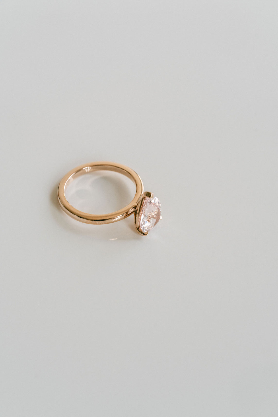 Pear Shape Padparadscha Sapphire Cavalier Solitaire