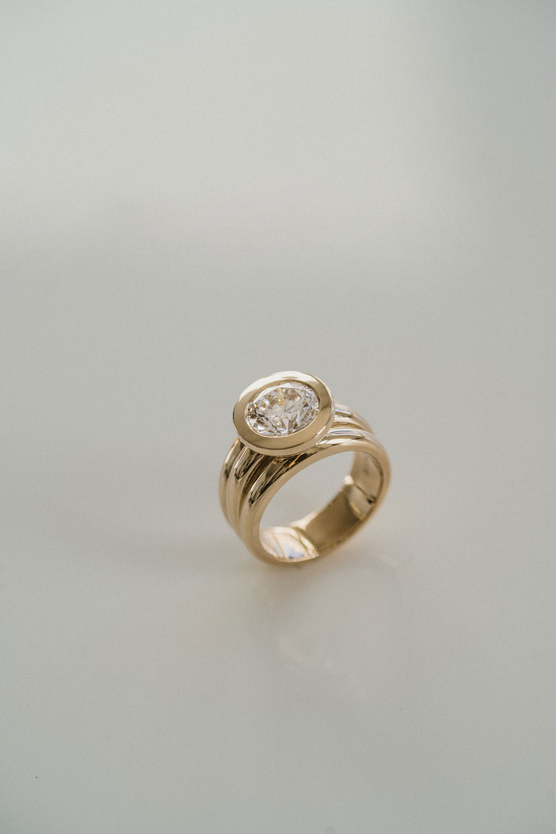 Round Diamond Aria Bezel Ring