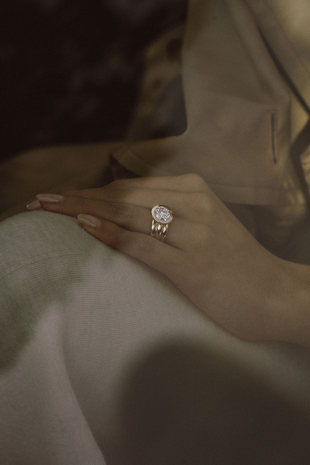 Round Diamond Aria Bezel Ring