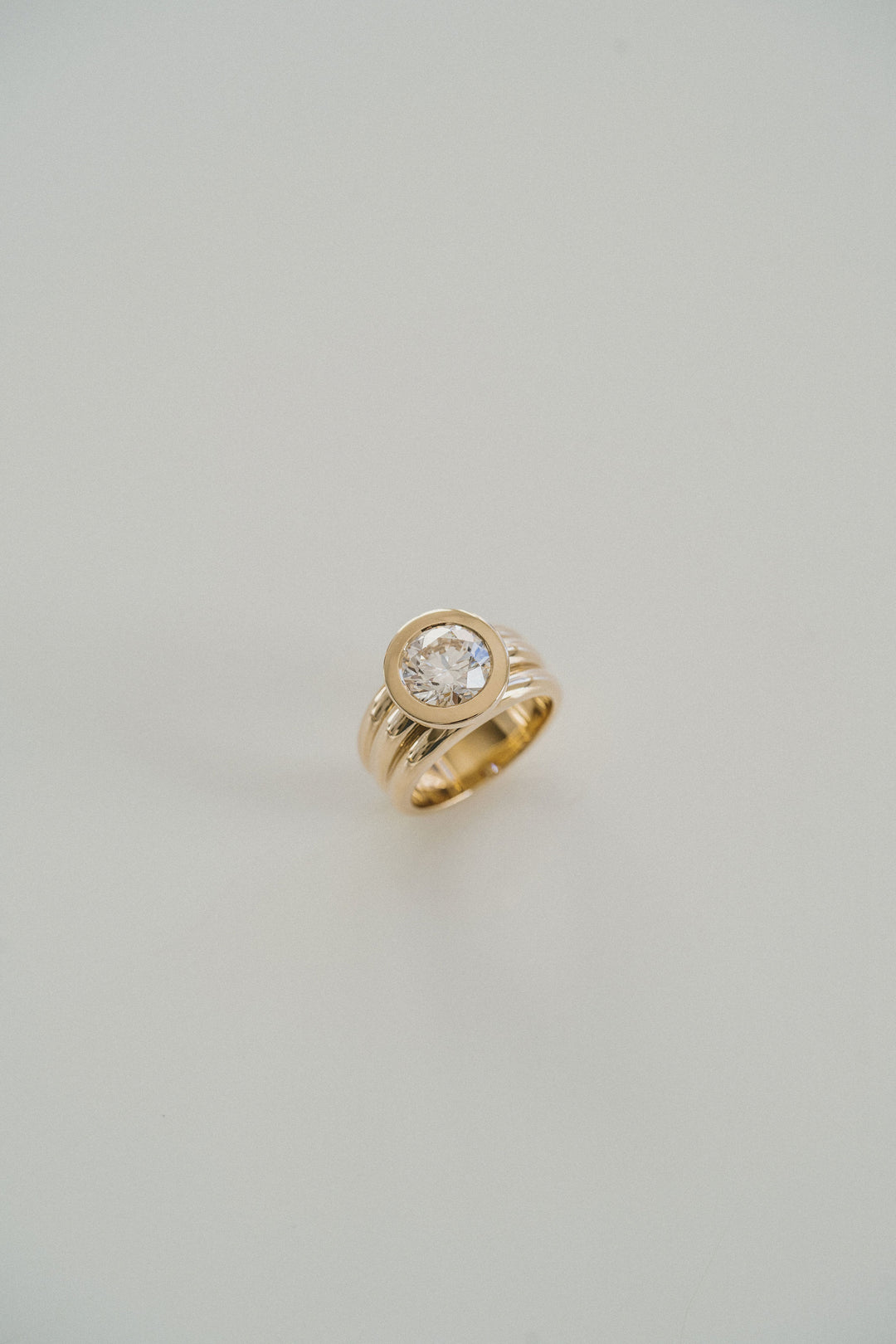 Round Diamond Aria Bezel Ring