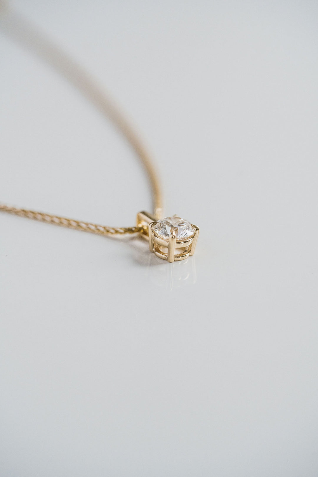 Round Diamond Solitaire Box Pendant