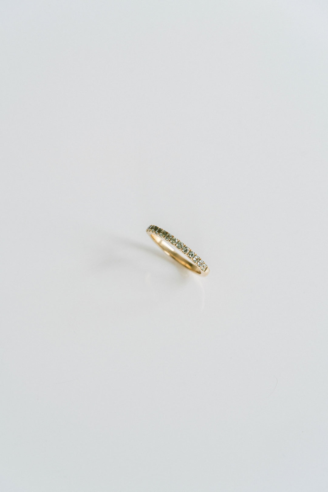 Round Light Green Sapphire Pavé Band - 2.0mm