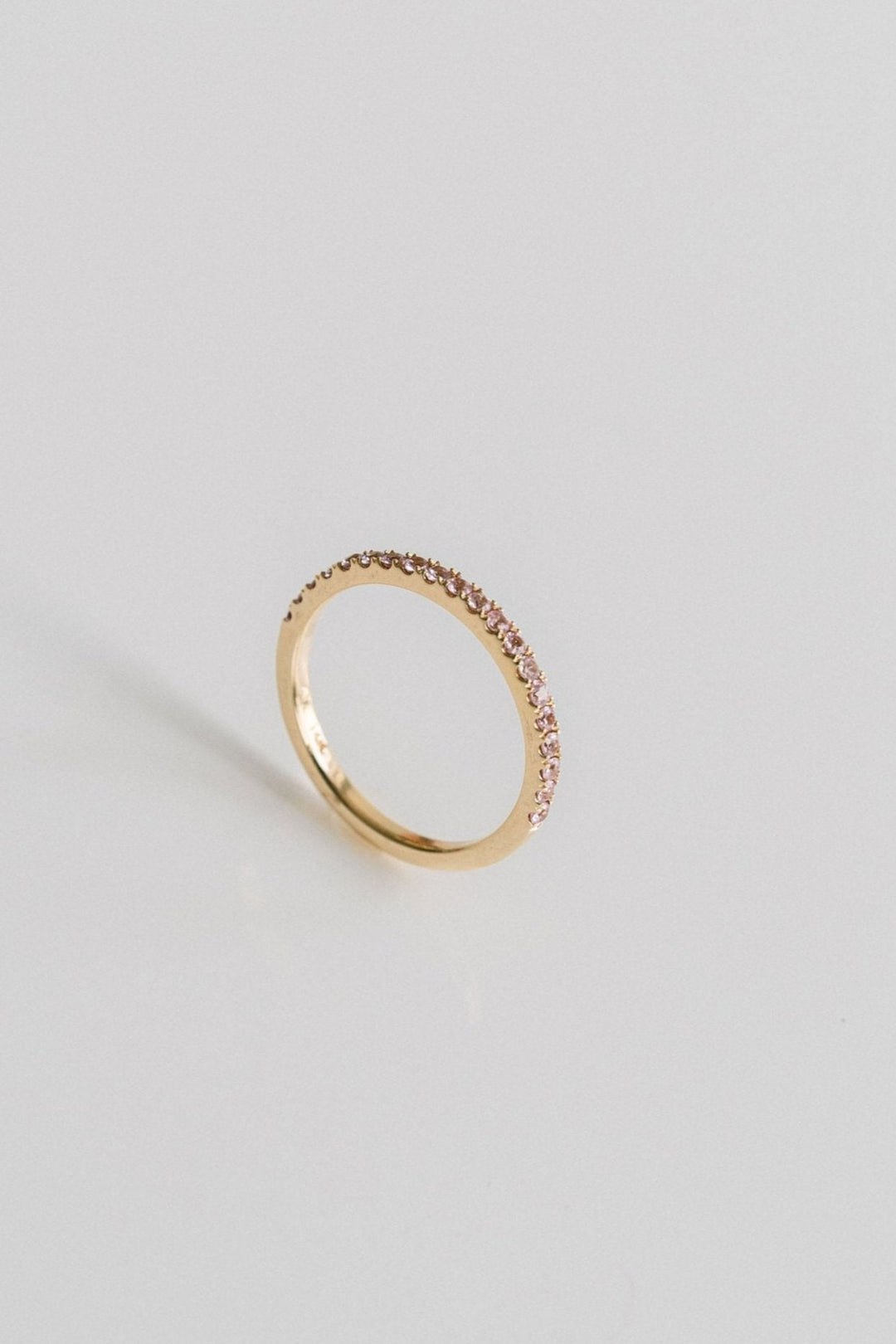 Round Pink Sapphire Pavé Band - 1.8mm