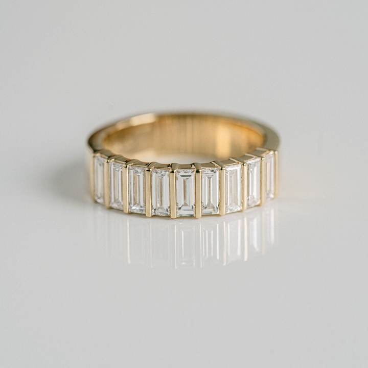Baguette Diamond Bar Set Band