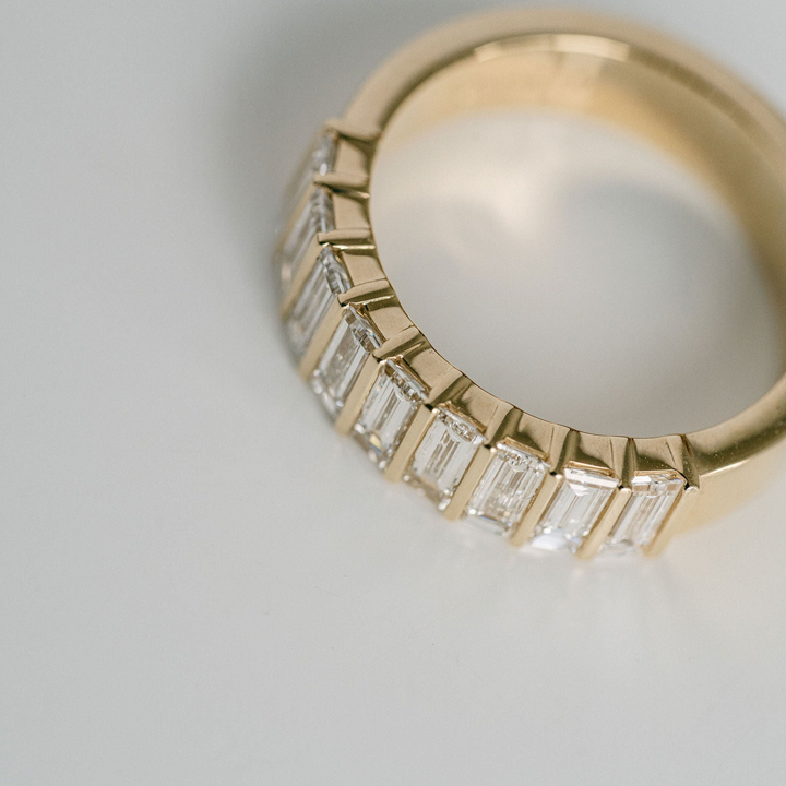 Baguette Diamond Bar Set Band