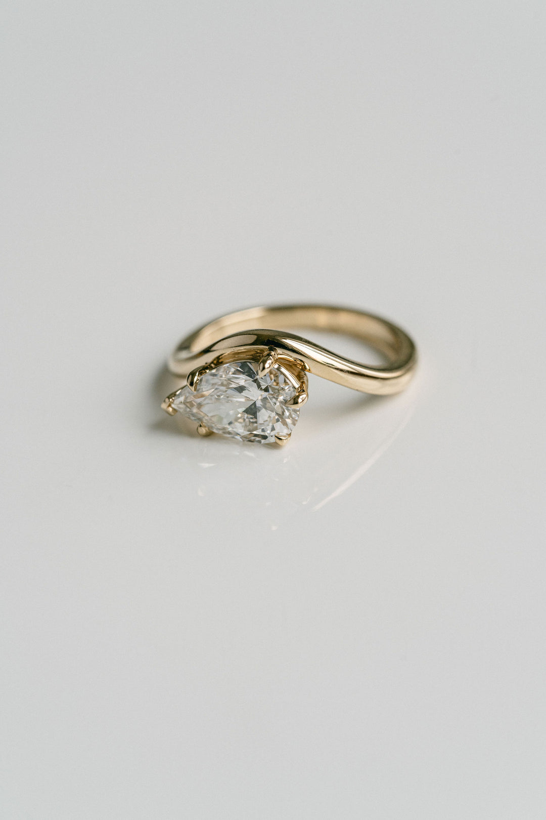 Pear Shape Diamond Allegro Ring, 14k Yellow Gold - Cavalier Spring Bridal 2024