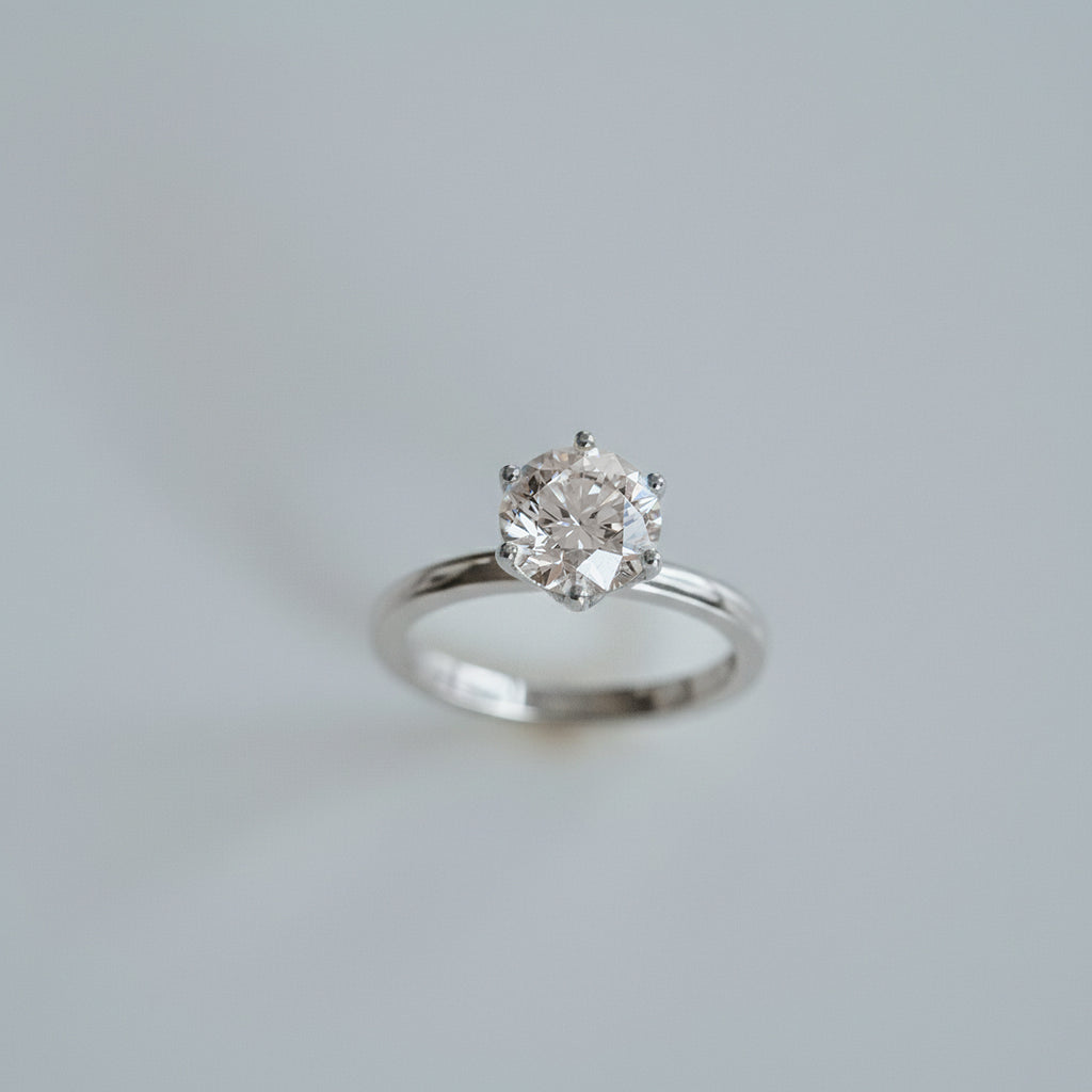 Round Brilliant Diamond Six Prong Tulip