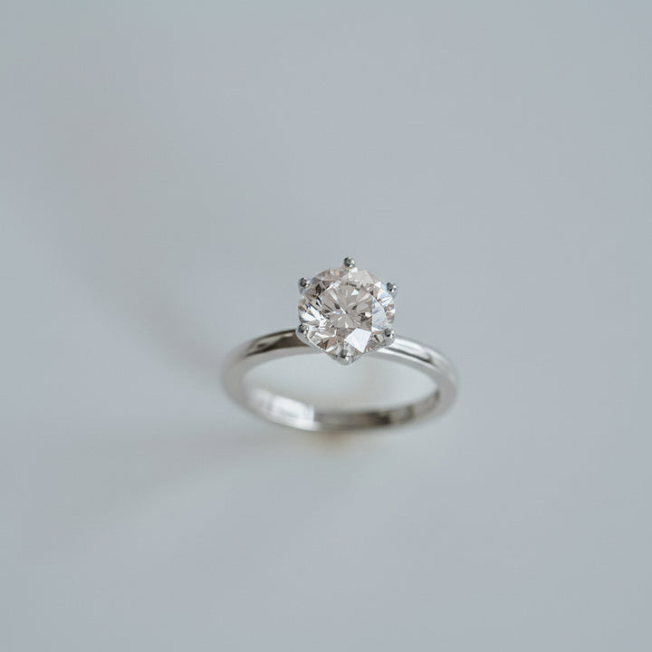 Round Brilliant Diamond Six Prong Tulip