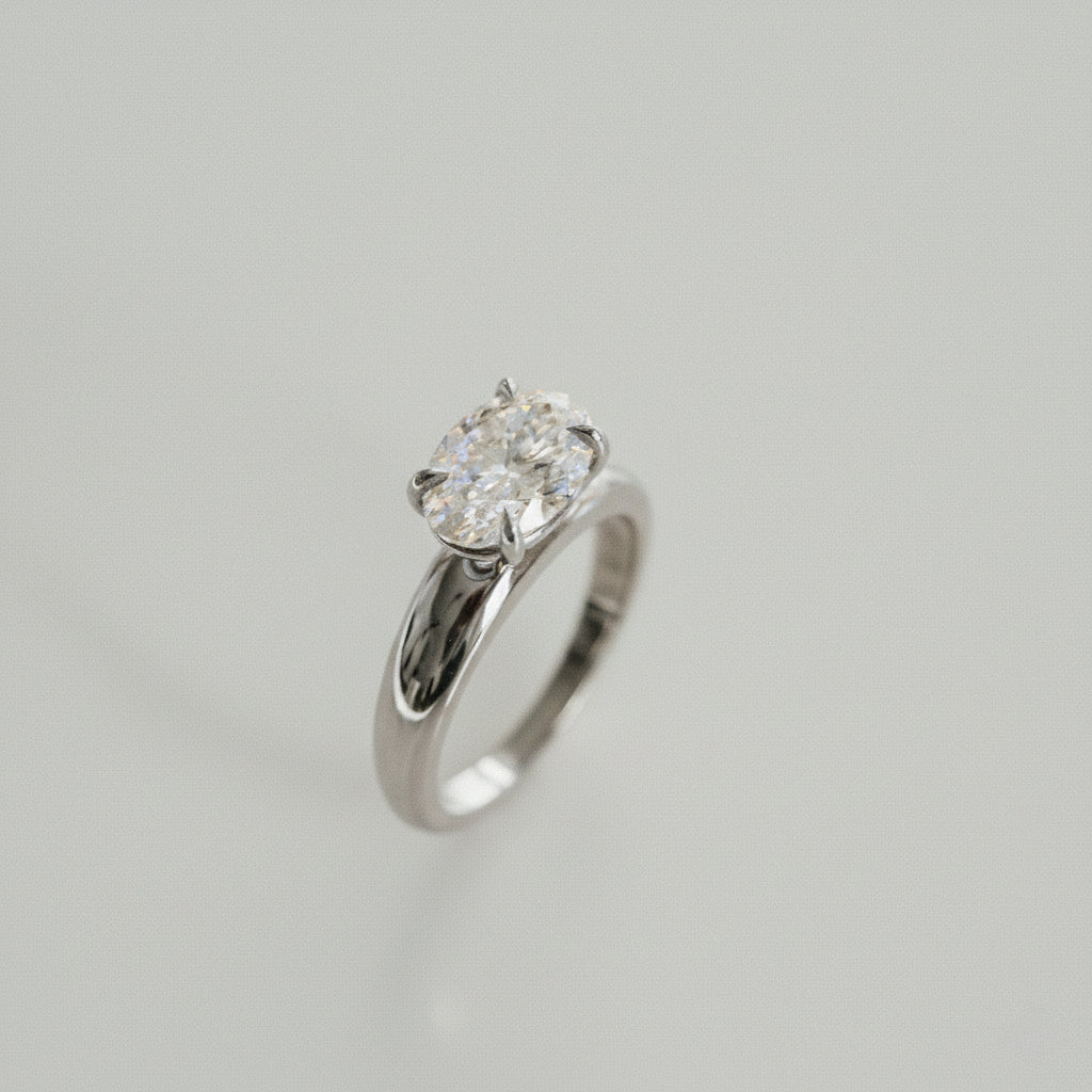 Oval Diamond East-West Arc Ring