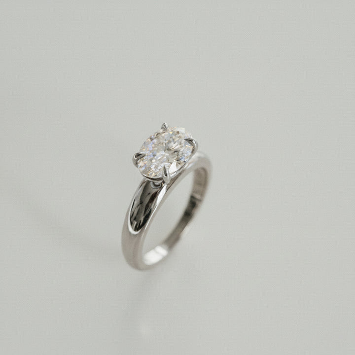 Oval Diamond East-West Arc Ring