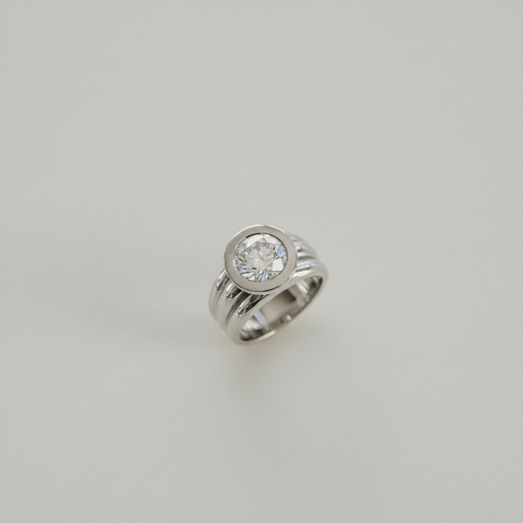 Round Diamond Aria Bezel Ring