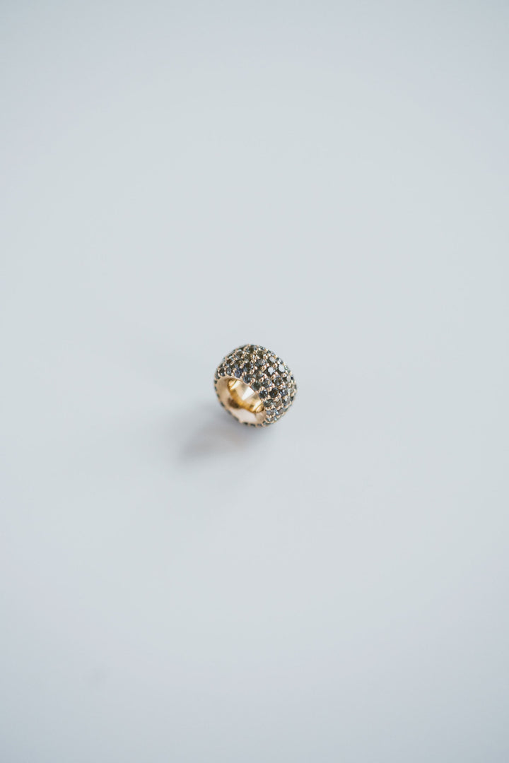 Blue-Green Sapphire Pavé Round Torus Pendant