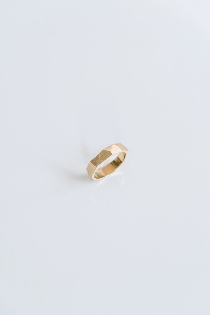 Brushed Faceted Mens Band