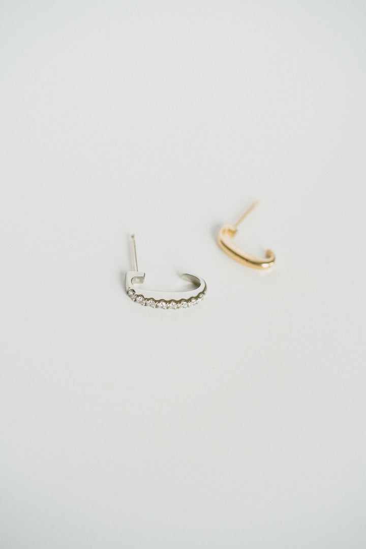 Cee Studs With Diamond Pavé