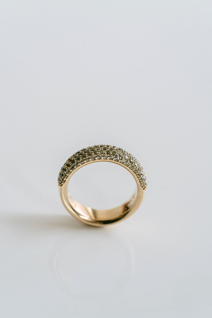 Chunky Light Green Sapphire Micropavé Band