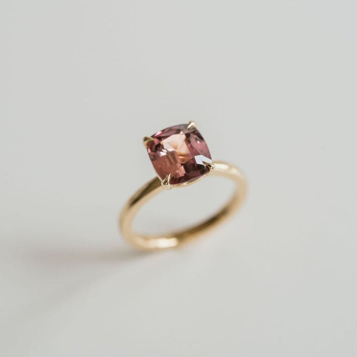 Cushion Cut Padparadscha Sapphire Solitaire