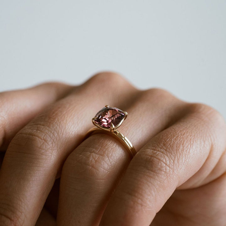 Cushion Cut Padparadscha Sapphire Solitaire