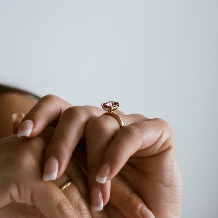 Cushion Cut Padparadscha Sapphire Solitaire