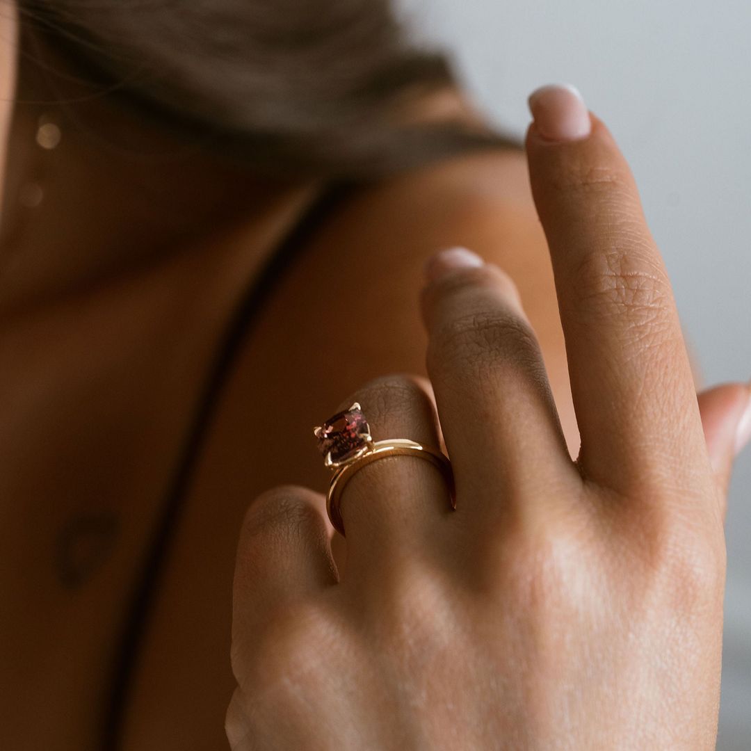 Cushion Cut Padparadscha Sapphire Solitaire