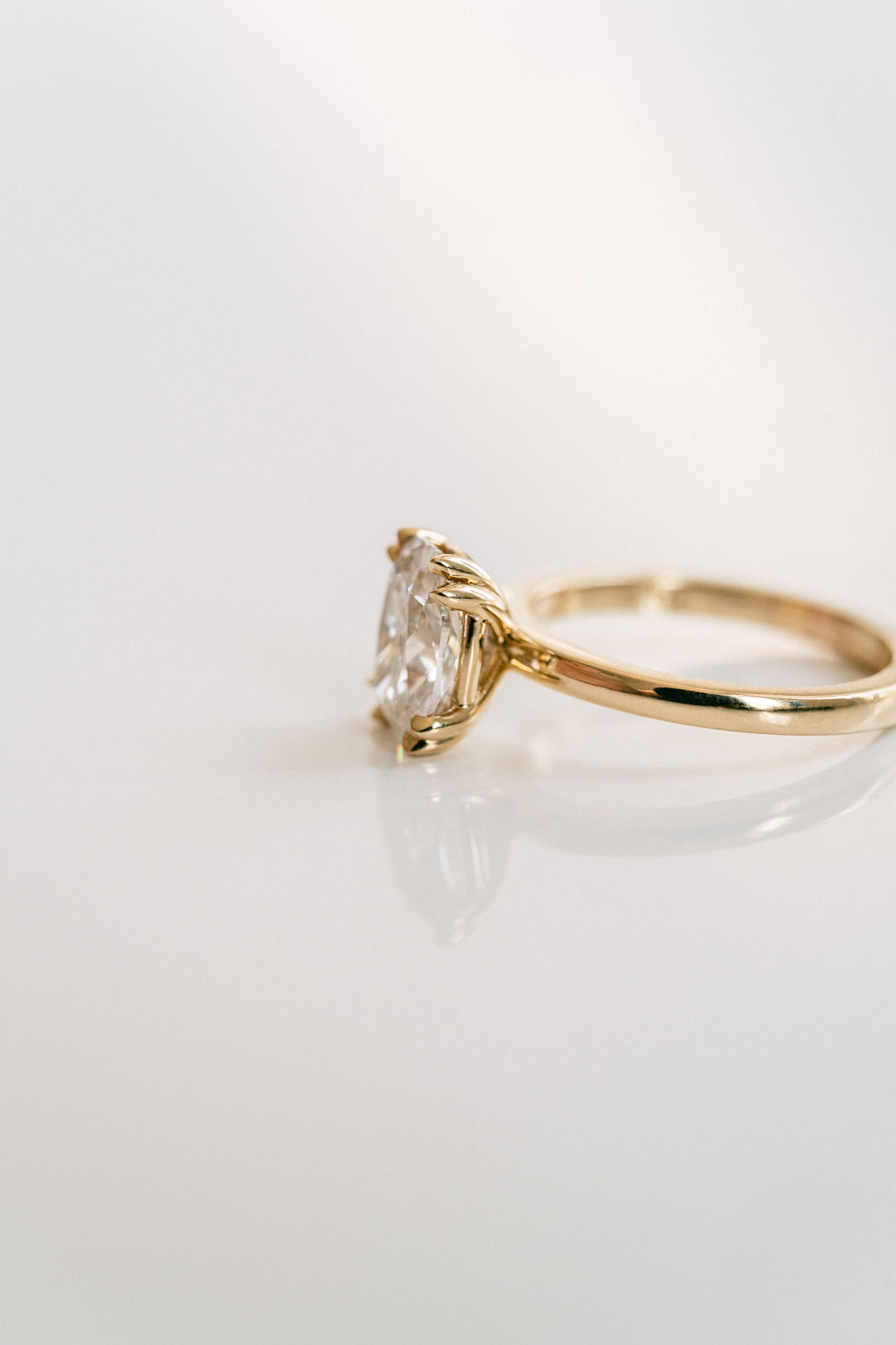 Elongated Cushion Cut Diamond Double Prong Solitaire