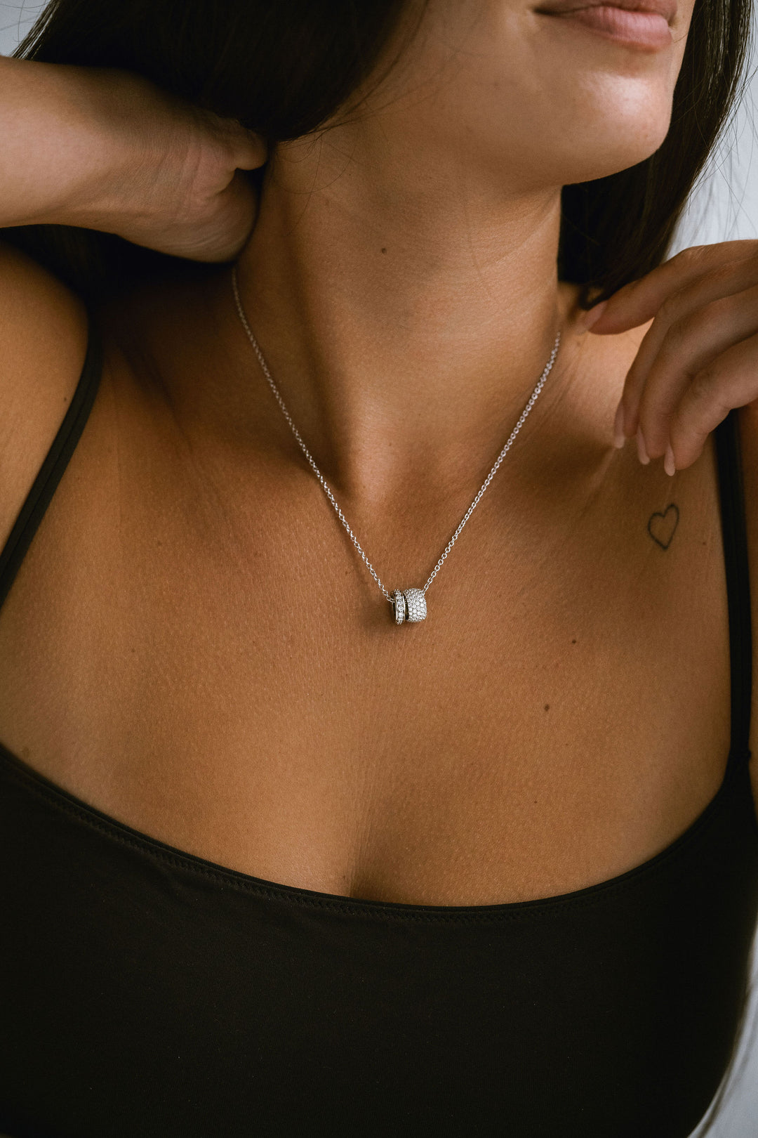 Diamond Pavé Oval Torus Pendant